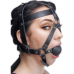 Leather Head Harness With Ball Gag