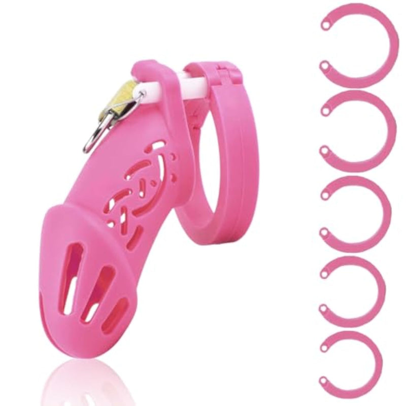 Male Chastity Device with Lock - Silicone Cage for Penis Restraint and Exercise