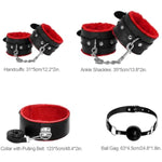 12 Pcs Sex Bondage Bdsm Restraints Kits Fetish Handcuffs Ankle Cuff Collar Blindfold Whip Rope Nipple Clamps Sex Dice Anal Toys Ball Gag Adult Games Foreplay Sexy Toys For Couples
