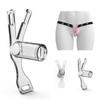Men's Inverted Chastity Lock with Black Anti-Fall Belt and Transparent Cock Cage