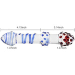 Double-Ended Dildo Glass Anal Dildo G-Spot Prostate Massage Butt Plug Masturbation Sex Toys Crystal Pleasure Wand 3D Swirl Texture Mushroom Tip Particles Penis Dong For Men Women And Couples