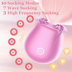 Rose Sex Toy for Women - Rose Sucking Vibrator Clitoral Nipple Stimulator with 10 Modes, G Spot Vibrator Rose Sucker, Personal Massager Dildo for Women Female Couples Adult Sex (Pink)
