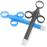 Lubricant Lube Applicator Syringes, Lubricant Tube Shooter With Smooth Rounded Cap For Men, Women & Couples, Reusable, Easy Use & Clean [10Ml Scales] (Blue & Black)