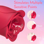 Clitoral Licking Vibrator Sex Toy For Women, Rose Sex Toy Clitoral Stimulator With 3 Tongue Licking & 10 Vibrating Modes, Female Mini Clitoris Nipple Anal Vibrator For Her Pleasure