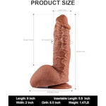 Big Liquid Silicone Dildo, 2” Diameter Thick Huge Dildos &Strong Suction Cup,Realistic Veins&Full Shaped Balls&Storage Bag,Compatible Strap-On Harness Fat Cock Penis Adult Sex Toy G-Spot