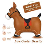 Bouncy Horse Hopper Toys, Toddlers Bouncing Farm Animals, Inflatable Jumping Hopping Horse, Ride On Rubber Bouncer For Kids, Outdoor Indoor Cool Birthday Gifts For 2 3 4 Year Old Girl Boy