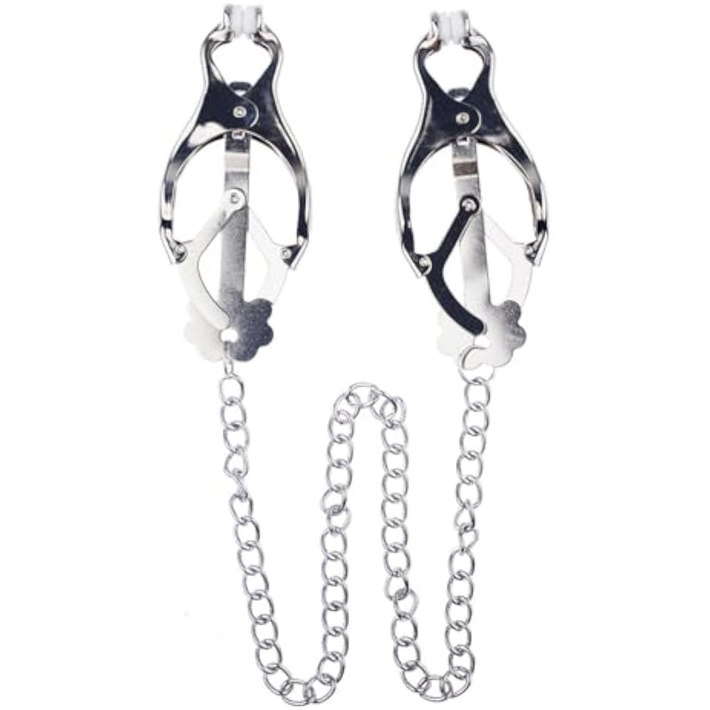 Unisex Couple Flirting Breast Clamp Cosplay Props Adjustable Bondage Metal Chain Nipple Clamp Sex Toy