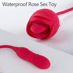3In1Rose Sex Toys Dildo Vibrator, Adult Toys Female Sex Stimulators With 10 Tongue Licking & 5Thrusting G Spot Vibrators,Anal Sex Toy Clitoral Nipple Stimulation For Women, Man Couples Vibrator
