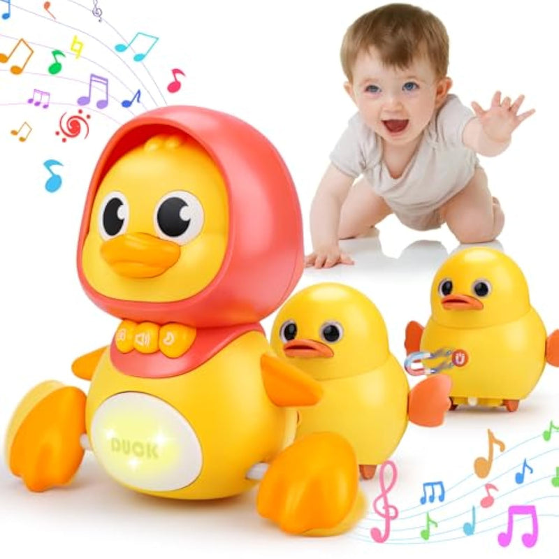 Baby Musical Duck Toys Set with 2 Baby Ducks for 0-3 3-6-12 Months Infants