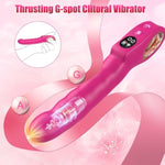 Thrusting Dildo Vibrator Sex Toys, G Spot Clitoral Vibrators Hollow Handle With Powerful 7 Thrusting & 7 Vibrating Modes, Anal Dildo Toys With Lcd Display, Wand Massager Adult Sex Toys For Women