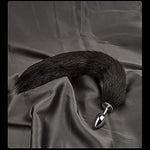 Butt Plug Fox Tail Cosplay Anal Plug Anal Butt Plug Adult Sex Toys For Beginner Women Men Couple (18" Black-1)