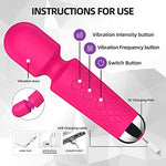 Vibrator Wand Small Personal Massager Vibrators for Woman,Mini Vibrater Vibrating Wand Massager,Sex Toys with 8 Speeds & 20 Patterns Clitoral Stimulator Adult Sex Toys for Women Men,Pink