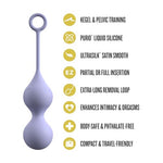 Blush Delice Chéri Silicone Kegel Ball Pelvic Floor Exerciser – Dual Weight Ben Wa Ball, Retrieval Loop, Pelvic Floor Muscle Strengthening, Wellness Weighted Kegel Trainer for Women – Purple