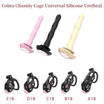 Cobra Chastity Cage Universal Silicone Urethral Plug Accessories Penis Cage Bird Lock Soft Horse Eye Rod Tube Sex Toy 18+(Pink-Tube)
