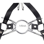 Metal Spider Ring Gag With Head Slave Harness Nose Hook Flirting Mouth Gags Sex Toys For Couple Adult Games Unisex Sex Products (Silver)