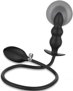 Inflatable Silicone Anal Plug - Expandable Beads, G-Spot Butt Plug