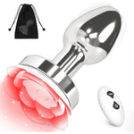 Vibrating Butt Plug Vibrator Adult Sex Toys, Rose Anal Plug Vibrators With 10 Fashion Light Up & Vibration Modes, Remote Control Anal Toys Prostate Massager Sexual Pleasure Tools For Women Men Couple