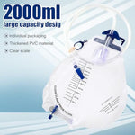 21 Pcs Men External Condom Catheter Self Sealing Sets Include 5 Pcs 2000Ml Urinary Drainage Bags With Tube 15 Male Urine Condom Catheters And 1 Leg Anti Slip Strap For Men(1.26 Inches/ 32 Mm)