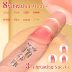 Thrusting Dildo Vibrator With Swinging Balls,9.64" Realistic Dildos Sex Machine With 8 Vibrating And 3 Thrusting Modes, Silicone Dildo Sex Toys For Women And Couple G-Spot Anal Vagina Stimulation