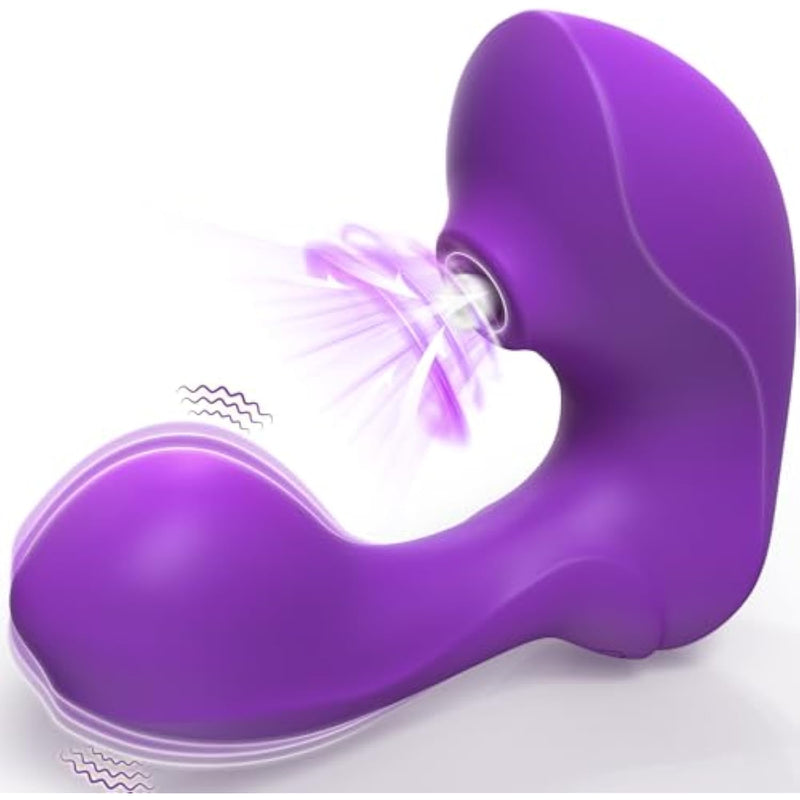 Haipine Sucking Vibrator Adult Sex Toys, Dual Stimulation Rose Suction Vibrators With 9 Vibrating & Sucking Modes, Handheld Nipple Toys For Clitoral G Spot Stimulator, Female Couples Sex Toy, Violet1