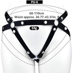 Male Anti-Off Chastity Cage Strap, Chastity Device Penis Cage Accessories, Pu Auxiliary Elasticity Belt With Scrotum Cock Rings, Three Way Elastic Band Bondage Belt Sex Toys For Men Gay (Black)