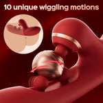 Honeyplaybox Thrusting Vibrator With 10×3 Modes – 10 Wiggling, 10 Vibrating & 10 Tapping | Twin Ball Tech | G Spot Clit Rabbit For Women & Couples (Red)