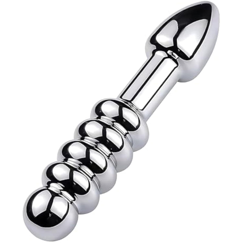 Dual-Ended Dildo Massage Wand With Metal Anal Butt Plug | Prostate Massager For Men & Women | Couples Adult Sensual Toy | Reusable Sex Toys For Intimate Exploration (Pd-156)
