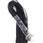 28" Glass Flogger Adult Sex Toy | Premium Bdsm Whip For Couples | Sexy Black Bull Whip | Spanking Paddle Riding Crop