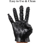 Massage Gloves Female Sex Toys For Couples - Finger Lesbian Fisting Dildo Bdsm Toys - Infatuation Magic Hand Anal Plug - G-Spot Vagina Stimulator Thrusting Orgasm Tease (Black)