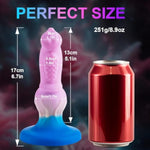 6 Inch Soft Silicone Small Dog Knot Dildo Fantasy For Beginner, 5" Skinny Slim Thin Animal Monster Knotted Dildo Prostate With Suction Cup,Dragon Wolf Anal Dildos Alien Sex Toy For Women Men Blue Pink