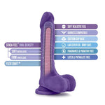 Au Naturel Bold Thrill 8.5 Inch Dildo With Suction Cup For Hands-Free Play - Soft Realistic Dual Density Flexishaft For G-Spot & Anal Stimulation - Adult Sex Toys For Women – Purple