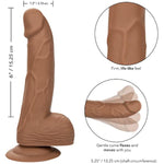 Silicone Studs 6 Inch – Dildo With Suction Cup Base Harness Probe – Brown