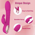Thrusting Dildo Vibrator Adult Toys For Women- 3 In 1 Rabbit Vibrators Dildos With 5 Thrusting, 10 Vibration Modes, G Spot Vibrator Female Sex Toys Adult Toy For Womens Or Couples Sex Toys