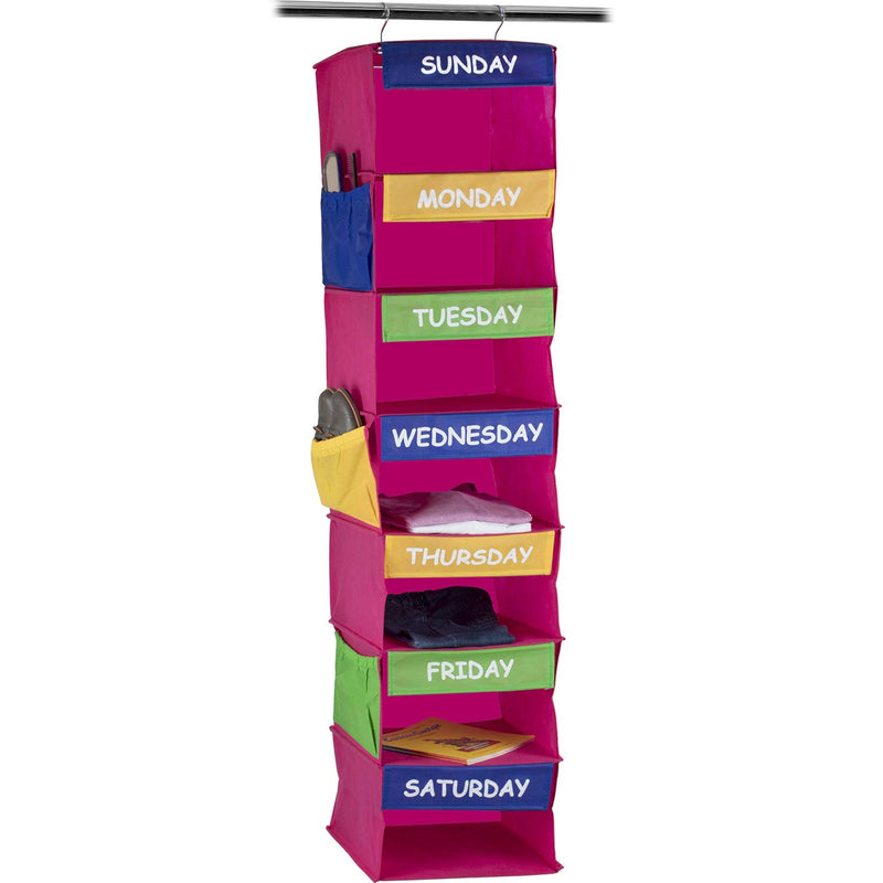 Daily Activity Organizer Kids 7 Shelf Portable Closet Hanging Closet Organizer G