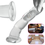 Vibrator Anal Beads Glowing Hands-Free Butt Plug Clear Vibrators for Prostate Massage and G-Spot Masturbation Adult Sex Toys for Men Women Couples (M)