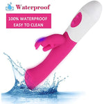 Rechargeable Rabbit Vibrator for Women Sex Toys for Clitoris G-spot Stimulation 10 Powerful Vibrations Dual Motor Stimulator for Women Silent Waterproof,Rose