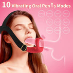 Headband Penis Ring Vibrator Sex Toys Adjustable Strap-On Rose Vibrating Silicone Cock Ring Oral Sex Toys with 10 Vibrations for Couples Mens Male Women Remote Control Adult Gay Games