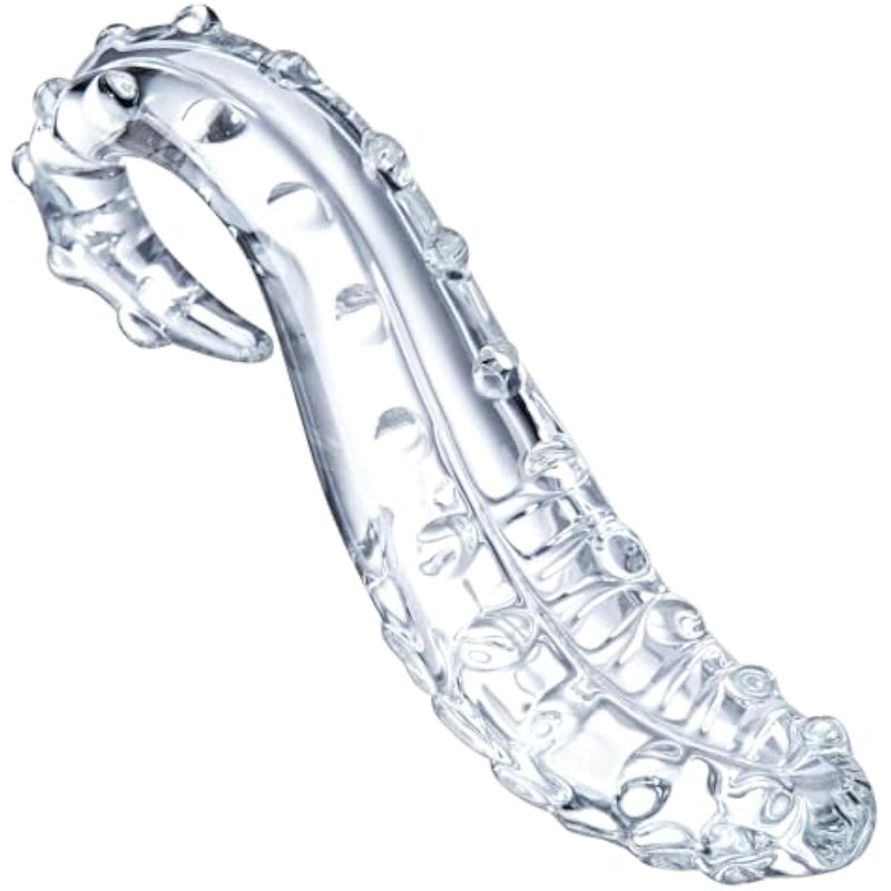 Glass Dildo Clear Crystal Anal Dildo Sex Toy, 6 Inch Small Tongue Dildo G-Spot Stick For Anal Vaginal Prostate Massage, Cute Dildo For Men/Women/Beginners Pleasure Wand