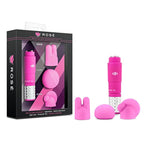 Rose Revitalize Massage Kit - Massager, External Massager Vibrator - 3 Ultrasilk Smooth Puria Silicone Attachments For Pleasure, Stress Relief - Waterproof - Pocket Sized - Pink