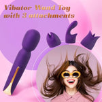 4 In 1 Vibrator Wand Kit Women Sex Toys - Ultra Quiet (<40 Db) Vibrator With 3 Attachments For G Spot, Clitoral, Nipple & Anal Play, 10 Powerful Modes, Magnetic 90-Min Battery, Waterproof, Gift Box