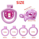 Pink Chastity Device For Men, Upgraded Ergonomic Nylon Resin Chastity Locked Cage With 4 Sizes Rings For Prevent Erection Penis Exercise Cook Cage Bondage Restraint Kit Sex Toy (Mini)