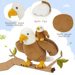 6Pcs Bald Eagle Plush Toy, Mother Eagle Stuffed Animal With 3 Baby Eagles & 2 Eggs, 16" Cute Soft Stuffed Hawk Plushie For Girls Boys Kids, Christmas Birthday Gift For Bird Lovers