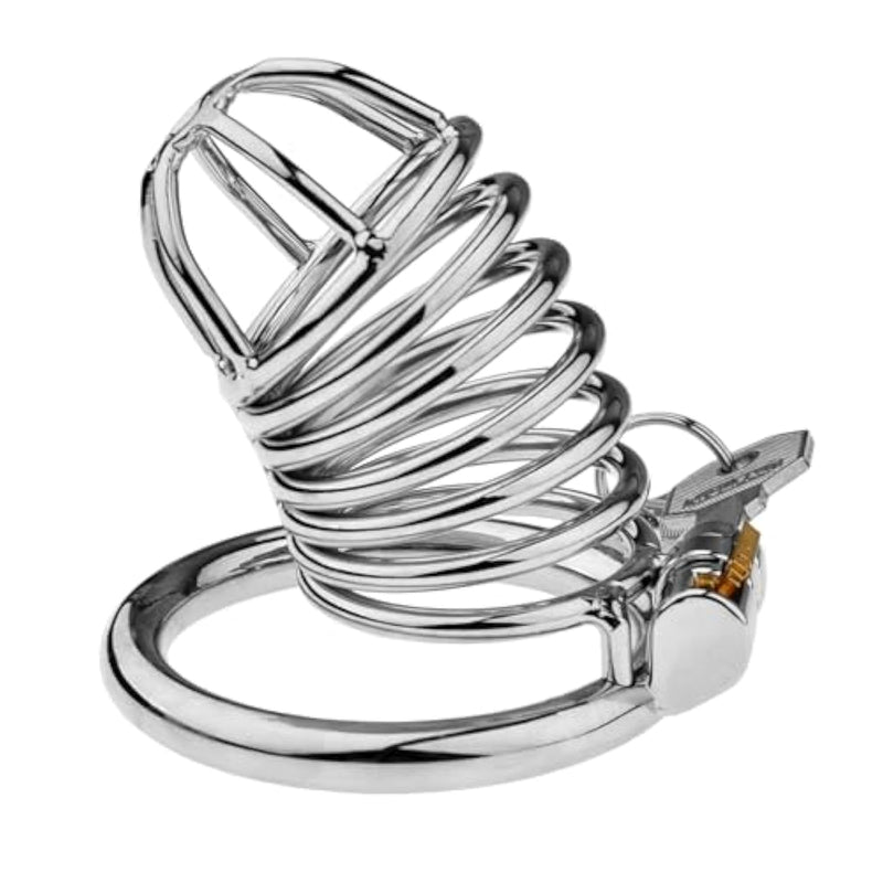 Male Chastity Cage - Large Metal Cock Cage Chastity Device With Updaged Invisible Lock, Sm Bondage Tool Cock Cage For Penis Training (1.77" Ring)