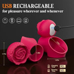 Sex Toys Vibrating Cock Ring With Rose Clitoral Stimulator, Silicone Penis Ring Vibrator With 10 Vibrations Adult Toy For Male Dildo Play Couple Sex Toy