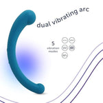 Dual Arc Vibrating Personal Massager for Women and Men - Waterproof USB Rechargeable Silicone Teal