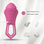 Silicone Vibrating Cock Ring, Dual Penis Ring Vibrator For Male Longer Lasting Erection Enhancing, 9 Vibration Modes For Partner Pleasure, Waterproof Rechargeable Adult Sex Toy For Couples (Wine Red)