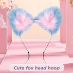 Cosplay Sextoys Wolf Fox Furry Tail Plug And Ears Headband Animal Costume Role Playing Accessory Set For Headband Hairy Fox Tail, H