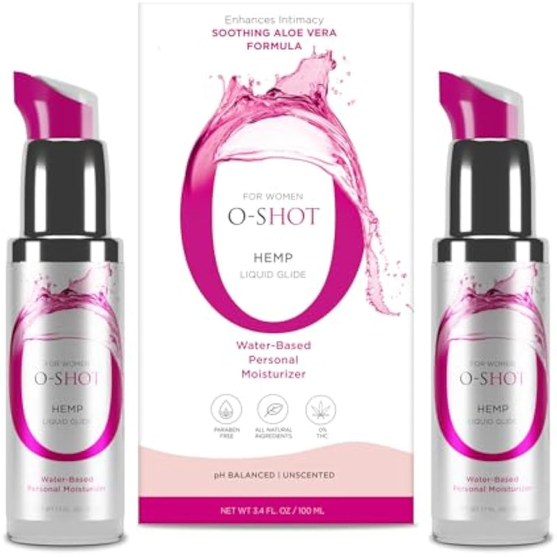 Hemp Liquid Glide, 2-Pack | Water Based, W/Aloe, Paraben & Fragrance Free | Intimate Moisturizing Feminine Lube | 50Ml Each Bottle