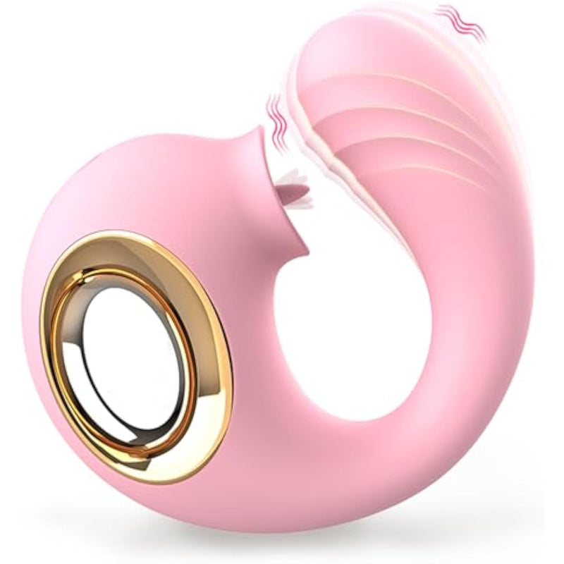 Rose Sex Toys Adult Toys For Women, G Spot Vibrator For Double Stimulation With 12 Vibrating & Tongue Licking Modes, Anal Dildos Adult Sex Toy Games Clitoral Licker Sex Novelties For Woman Couples