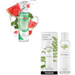 Premium Silicone & Watermelon Flavored Water-Based Lube Set – 4Oz Water-Resistant Silicone Lube & 4Oz Sultry Strawberry Latex-Safe, Edible Lube For Couples